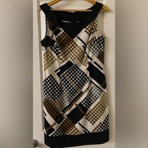 Connected Apparel Black and Brown Sheath Dress 14